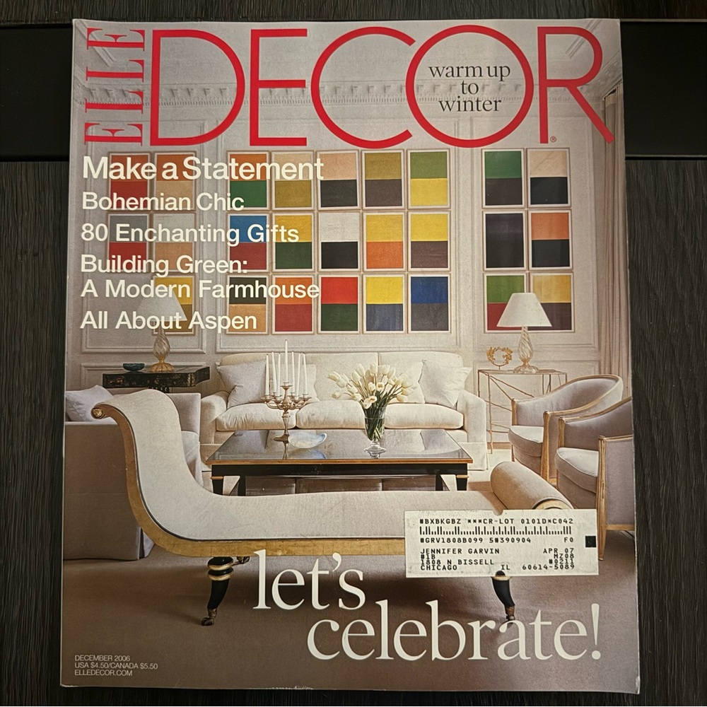 Elle Decor Magazine December 2006